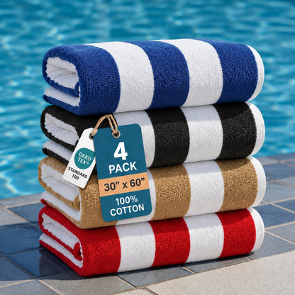 4-Piece Cabana Beach Towel Set cp-gallery: color=Ocean Breeze; size=4 Piece Set