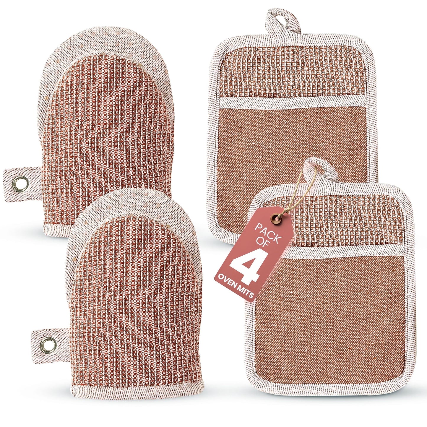 Kitchen Set - Oven Mitts, Pot Holders & Towels cp-gallery: color=Canyon Rose; size=4 Piece Set