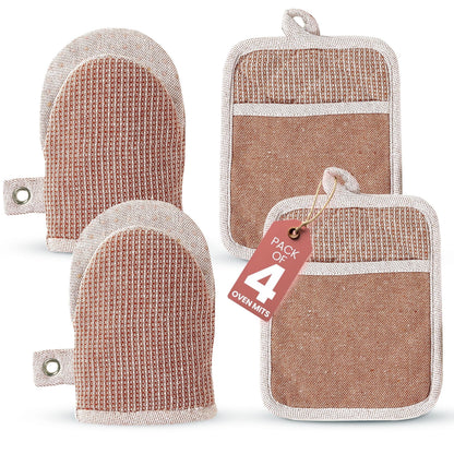 Kitchen Set - Oven Mitts, Pot Holders & Towels cp-gallery: color=Canyon Rose; size=4 Piece Set