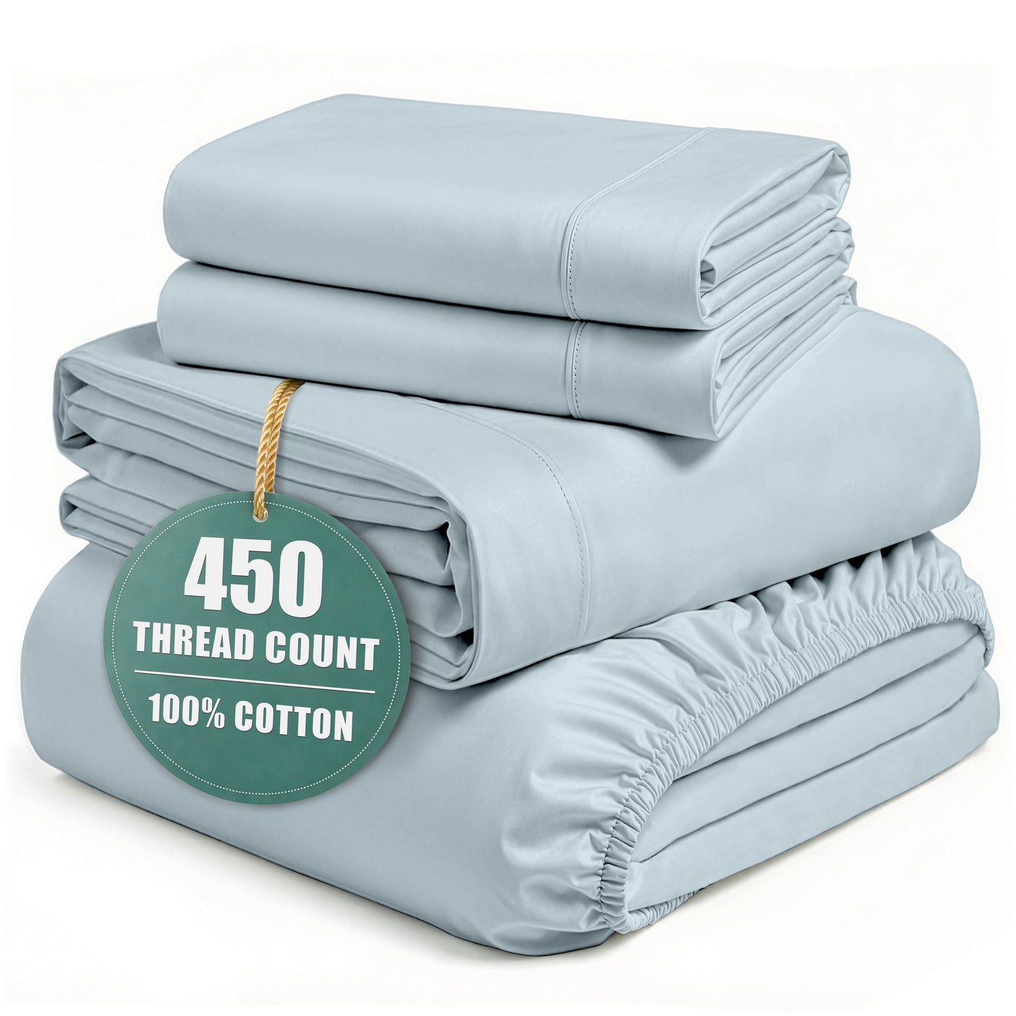 450 Thread Count Cotton Sheet Set cp-gallery: color=French Blue; size=Queen