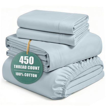 450 Thread Count Cotton Sheet Set cp-gallery: color=French Blue; size=Queen