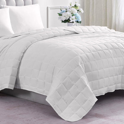 Quilted Bed Blanket cp-gallery: color=White; size=Queen