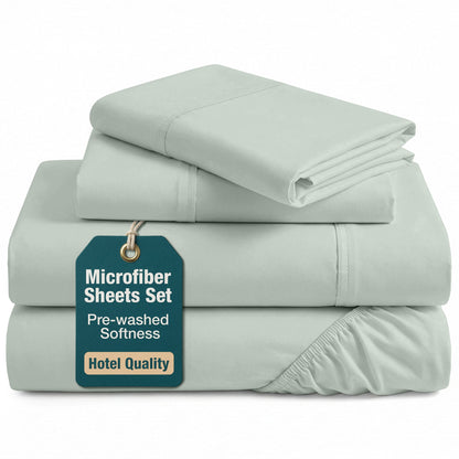 Washed Microfiber Sheet Set cp-gallery: color=Mineral; size=Queen