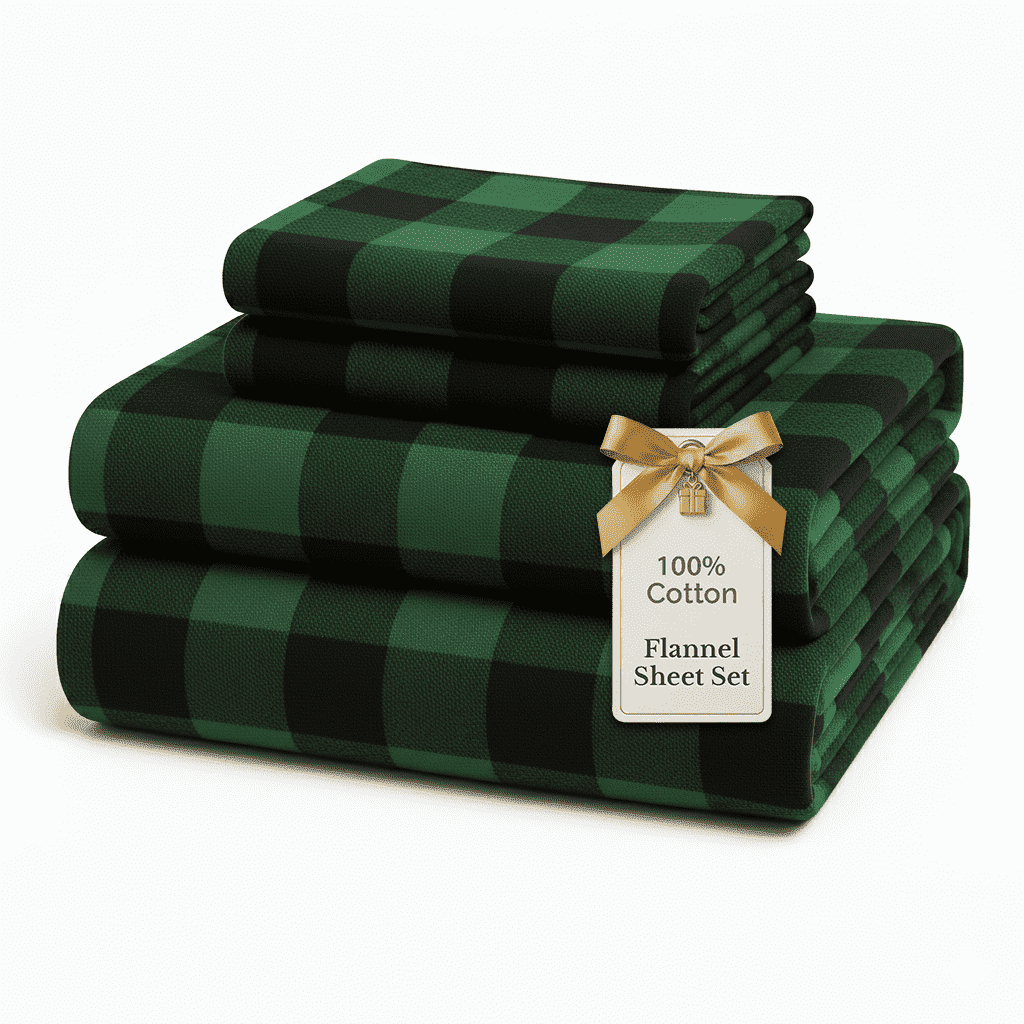 Flannel Sheet Set cp-gallery: color=Buffalo Green; size=Queen