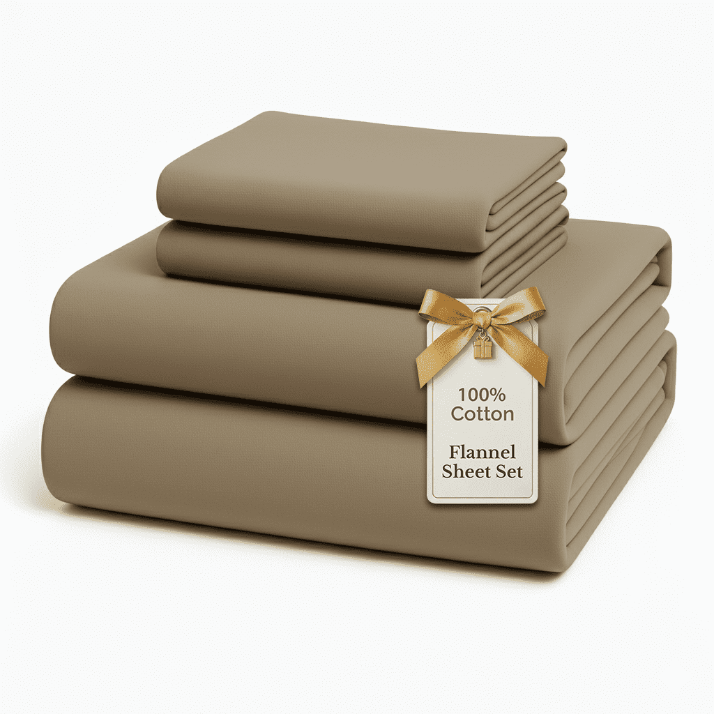 Flannel Sheet Set cp-gallery: color=Taupe; size=Queen