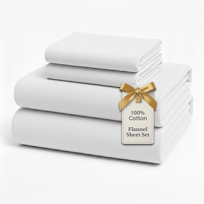 Flannel Sheet Set cp-gallery: color=White; size=Queen