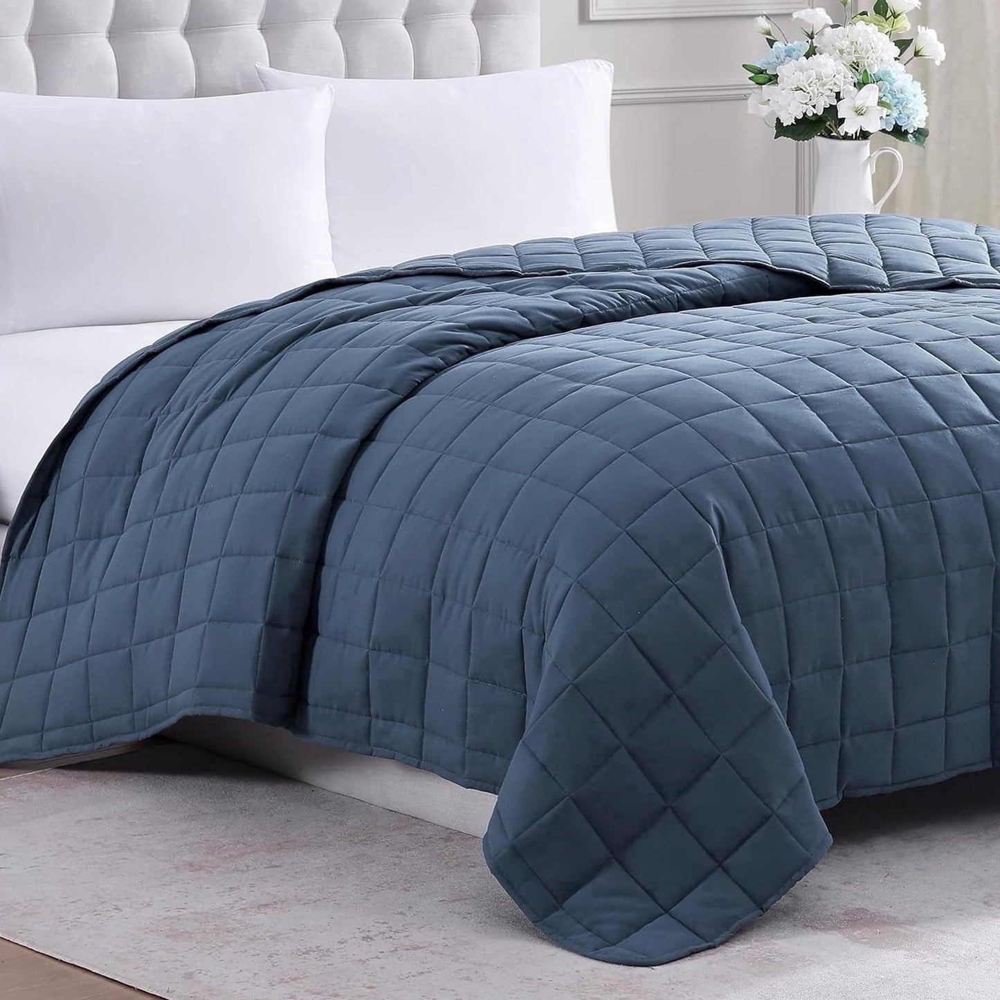 Quilted Bed Blanket cp-gallery: color=Estate Blue; size=Full