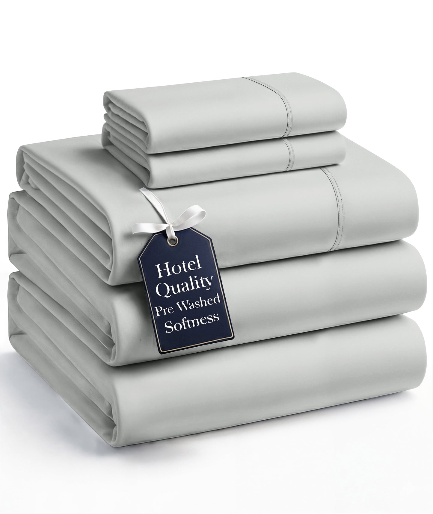 Washed Microfiber Sheet Set cp-gallery: color=Silver; size=Split King