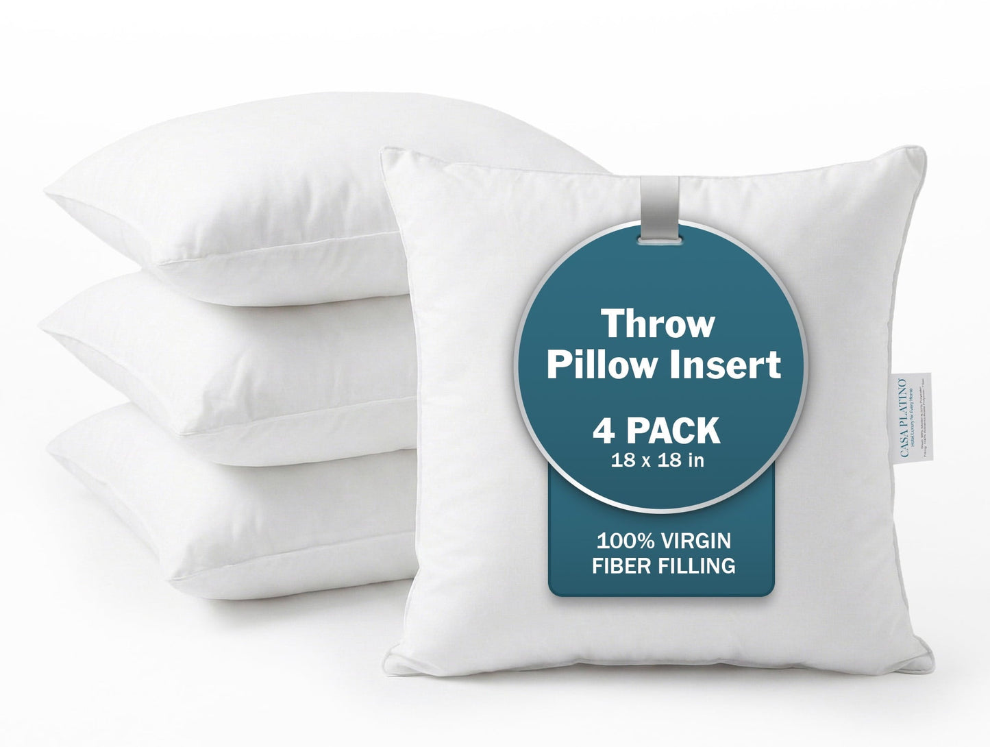 Down-Alternative Throw Pillow Inserts cp-gallery: size=18 x 18 (4 Piece Set)