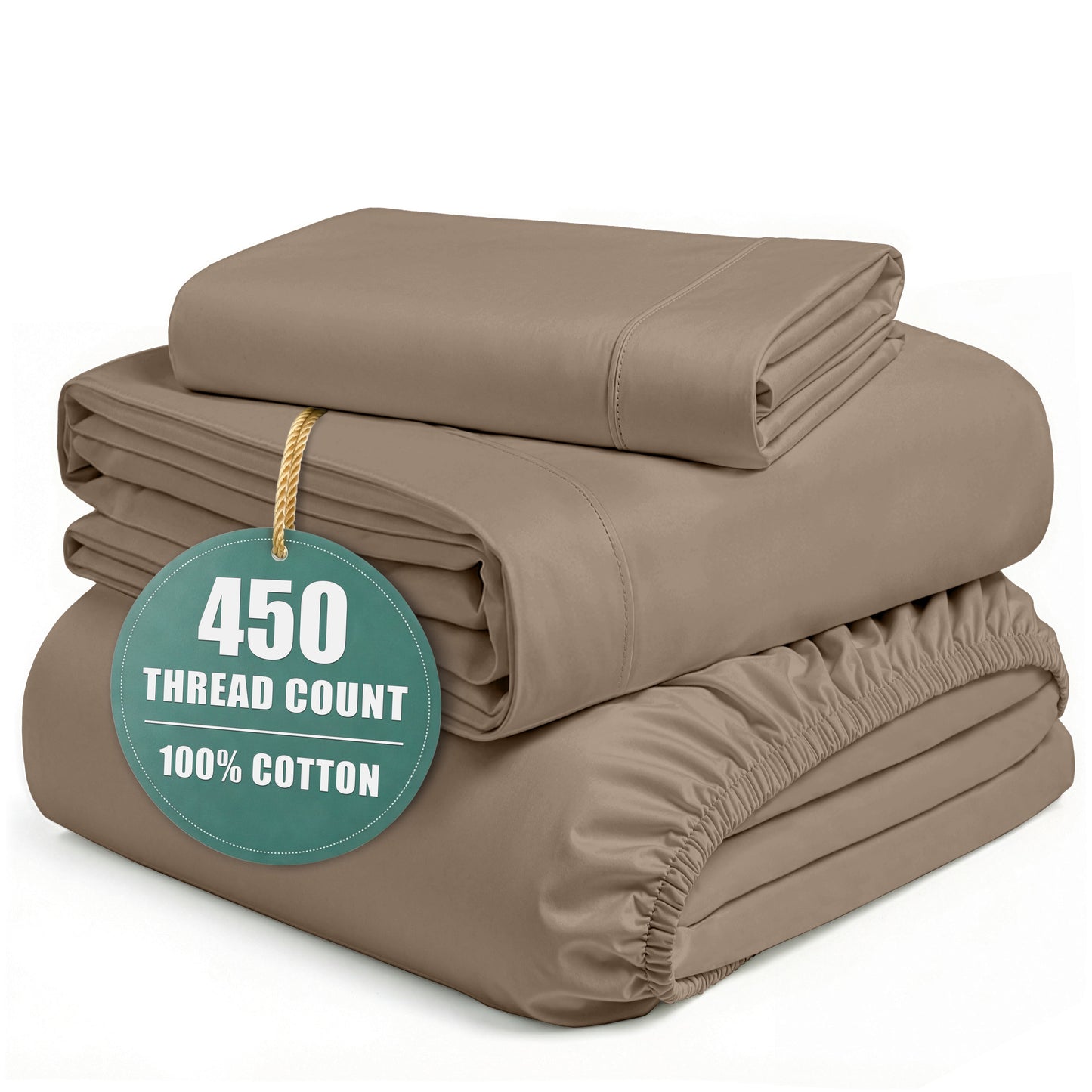 450 Thread Count Cotton Sheet Set cp-gallery: color=Taupe; size=Twin