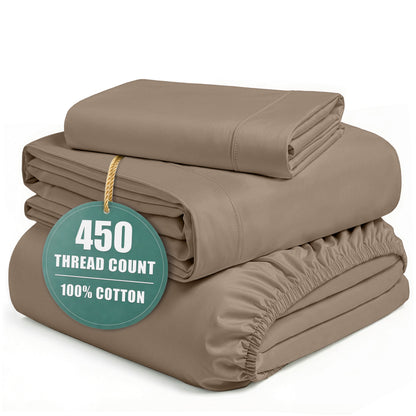 450 Thread Count Cotton Sheet Set cp-gallery: color=Taupe; size=Twin