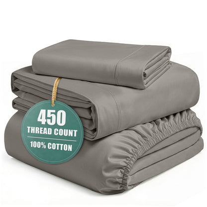 450 Thread Count Cotton Sheet Set cp-gallery: color=Paloma Grey; size=Twin