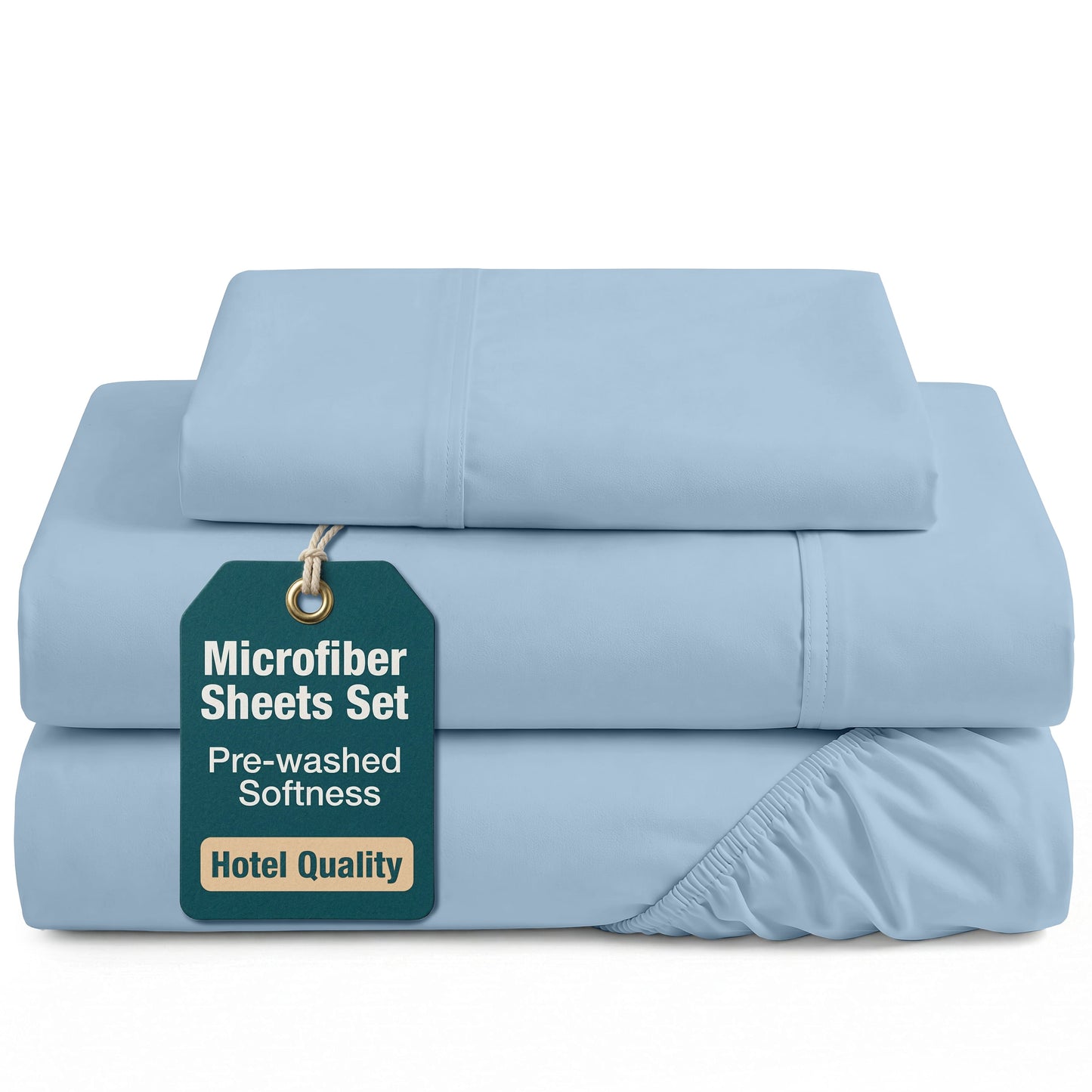 Washed Microfiber Sheet Set cp-gallery: color=French Blue; size=Twin
