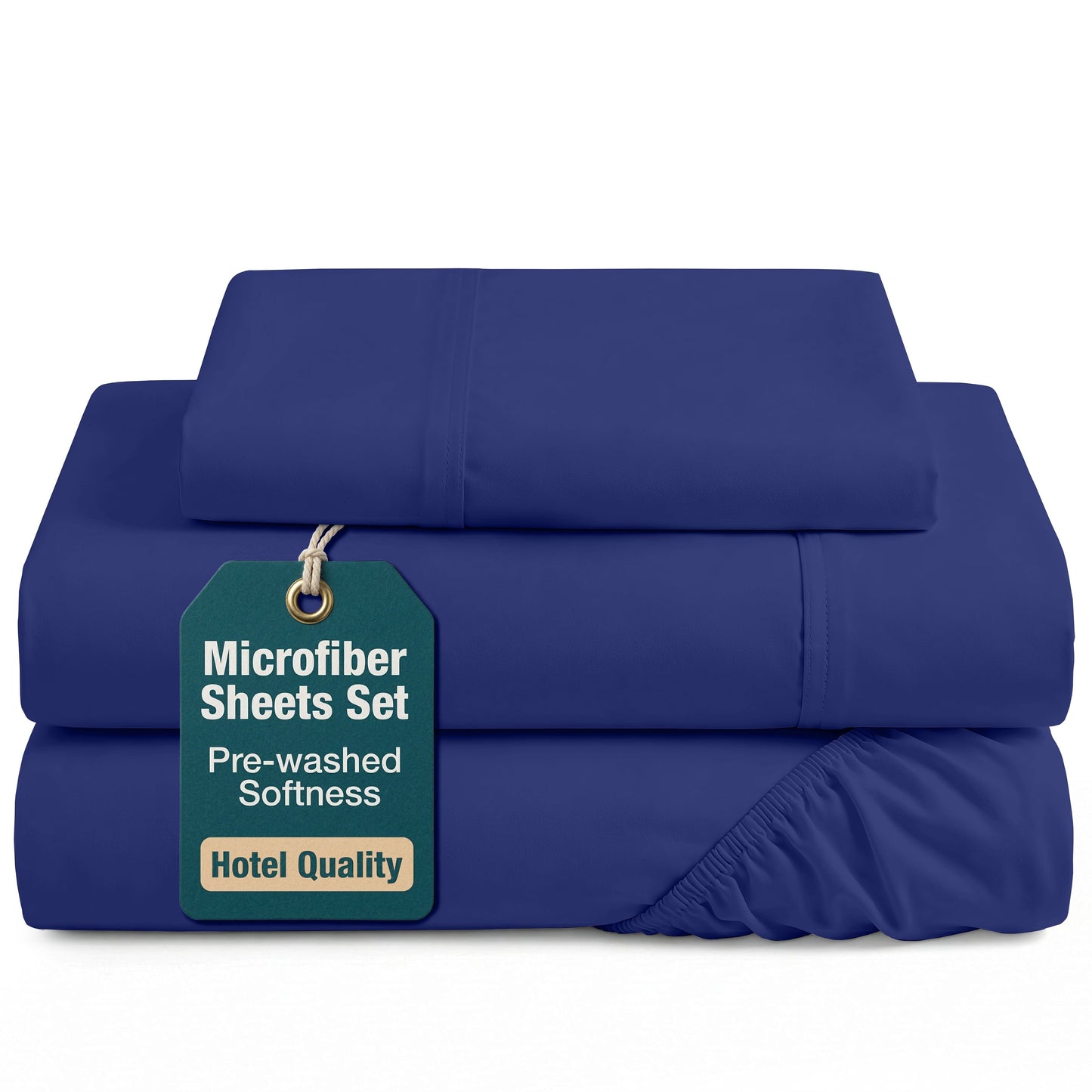 Washed Microfiber Sheet Set cp-gallery: color=Navy; size=Twin