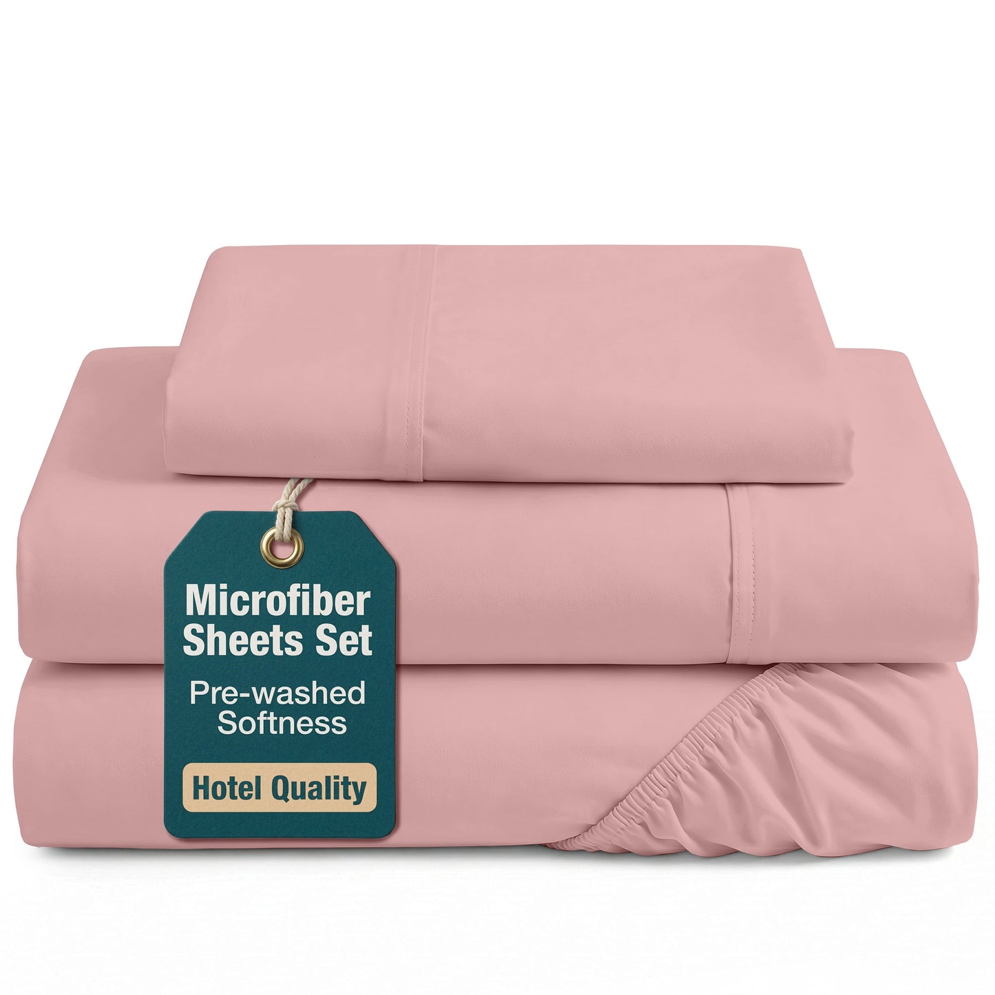 Washed Microfiber Sheet Set cp-gallery: color=Sepia Rose; size=Twin