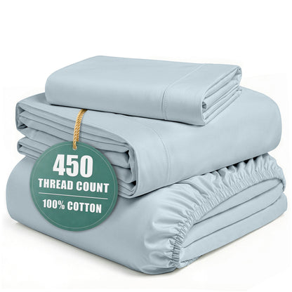 450 Thread Count Cotton Sheet Set cp-gallery: color=French Blue; size=Twin-XL