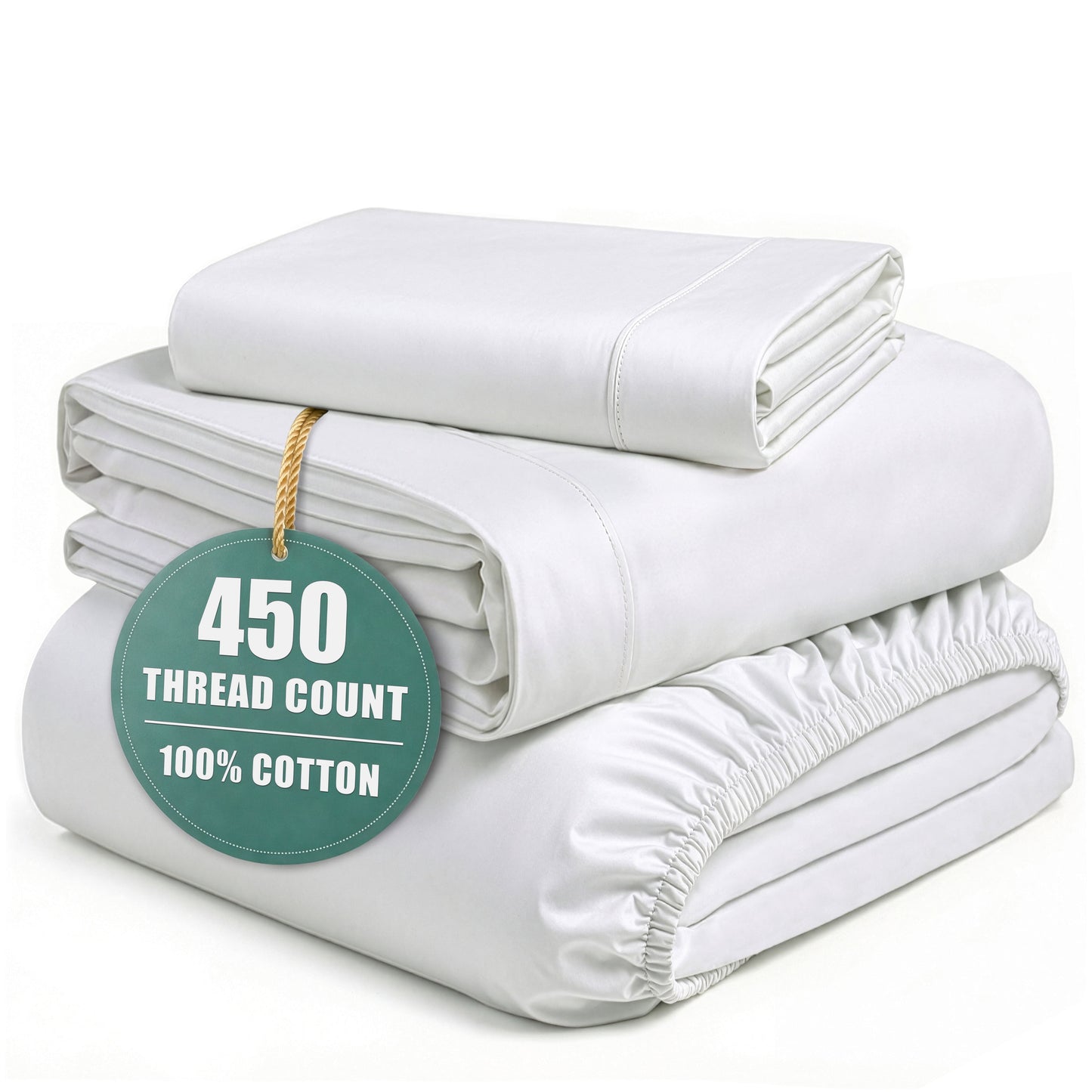 450 Thread Count Cotton Sheet Set cp-gallery: color=White; size=Twin-XL