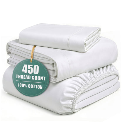 450 Thread Count Cotton Sheet Set cp-gallery: color=White; size=Twin-XL