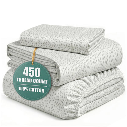 450 Thread Count Cotton Sheet Set cp-gallery: color=Misty Dot; size=Twin-XL