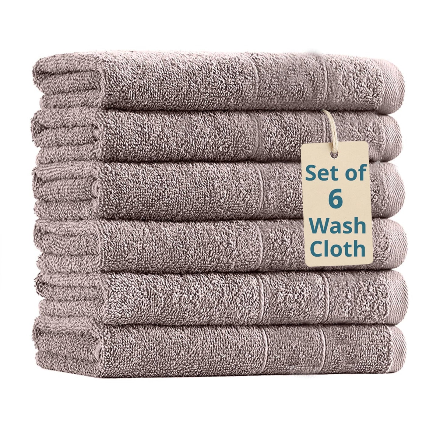 6-Piece Cotton Washcloths Set cp-gallery: color=Platinum; size=6 Piece Set