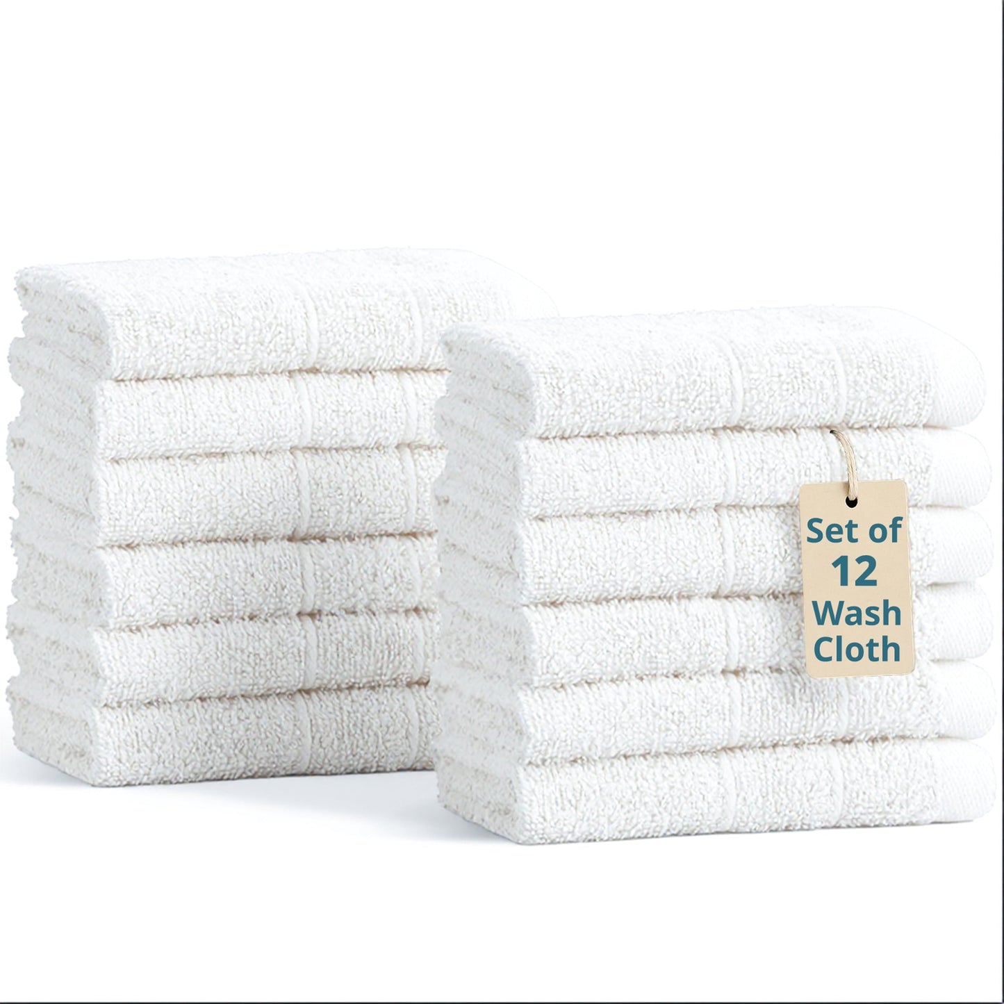 12-Piece Cotton Washcloths Set cp-gallery: color=White; size=12 Piece Set