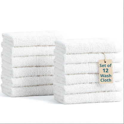 12-Piece Cotton Washcloths Set cp-gallery: color=White; size=12 Piece Set