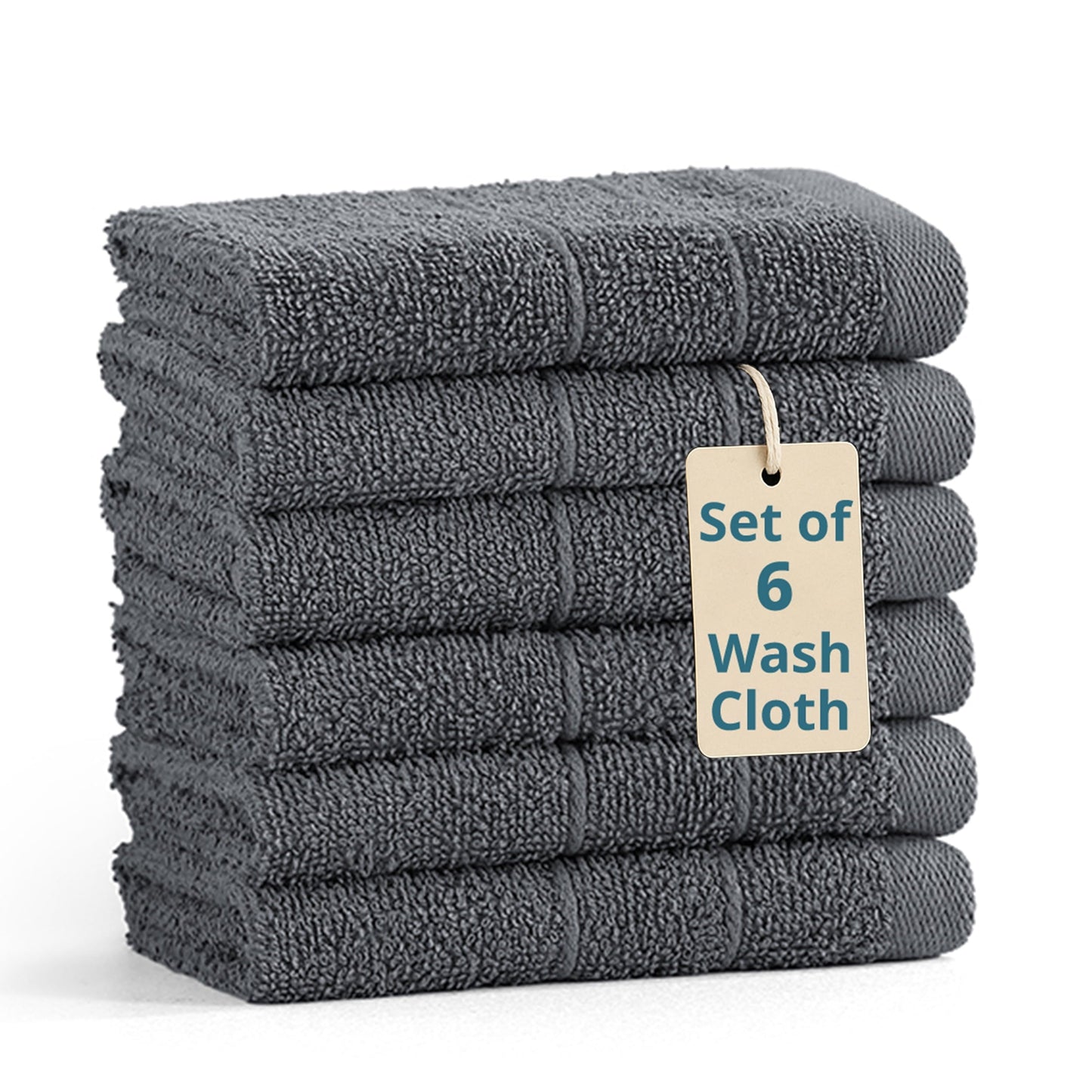 6-Piece Cotton Washcloths Set cp-gallery: color=Cool Grey; size=6 Piece Set