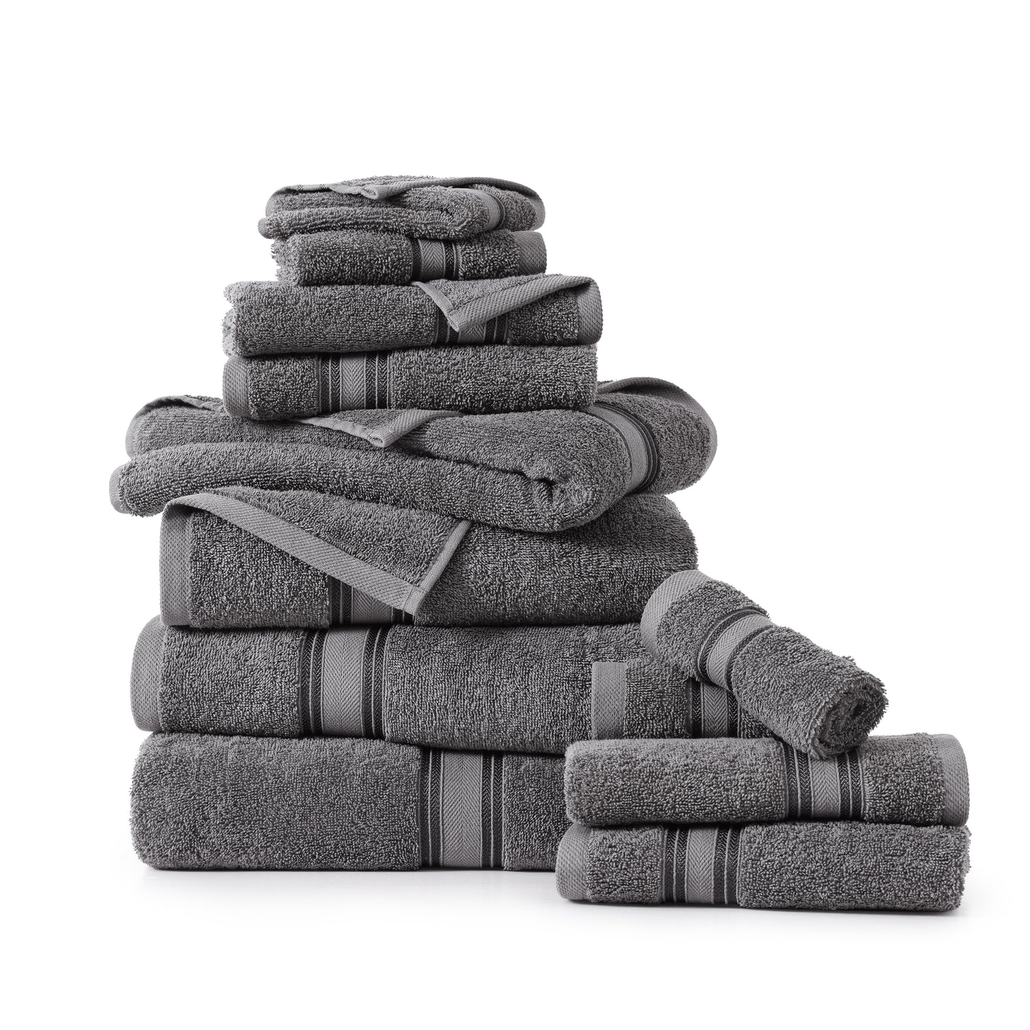 12 Piece Towel set- Grey
