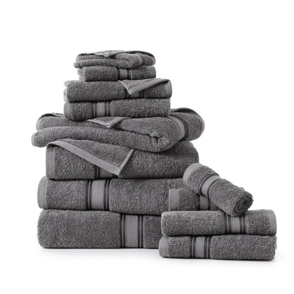 12 Piece Towel set- Grey