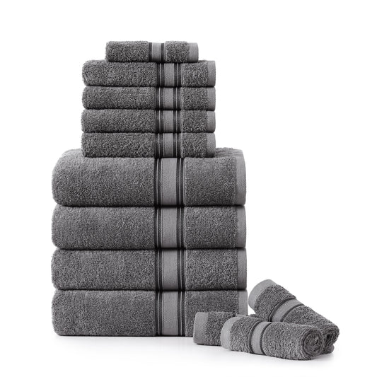 12 Piece Towel set- Grey