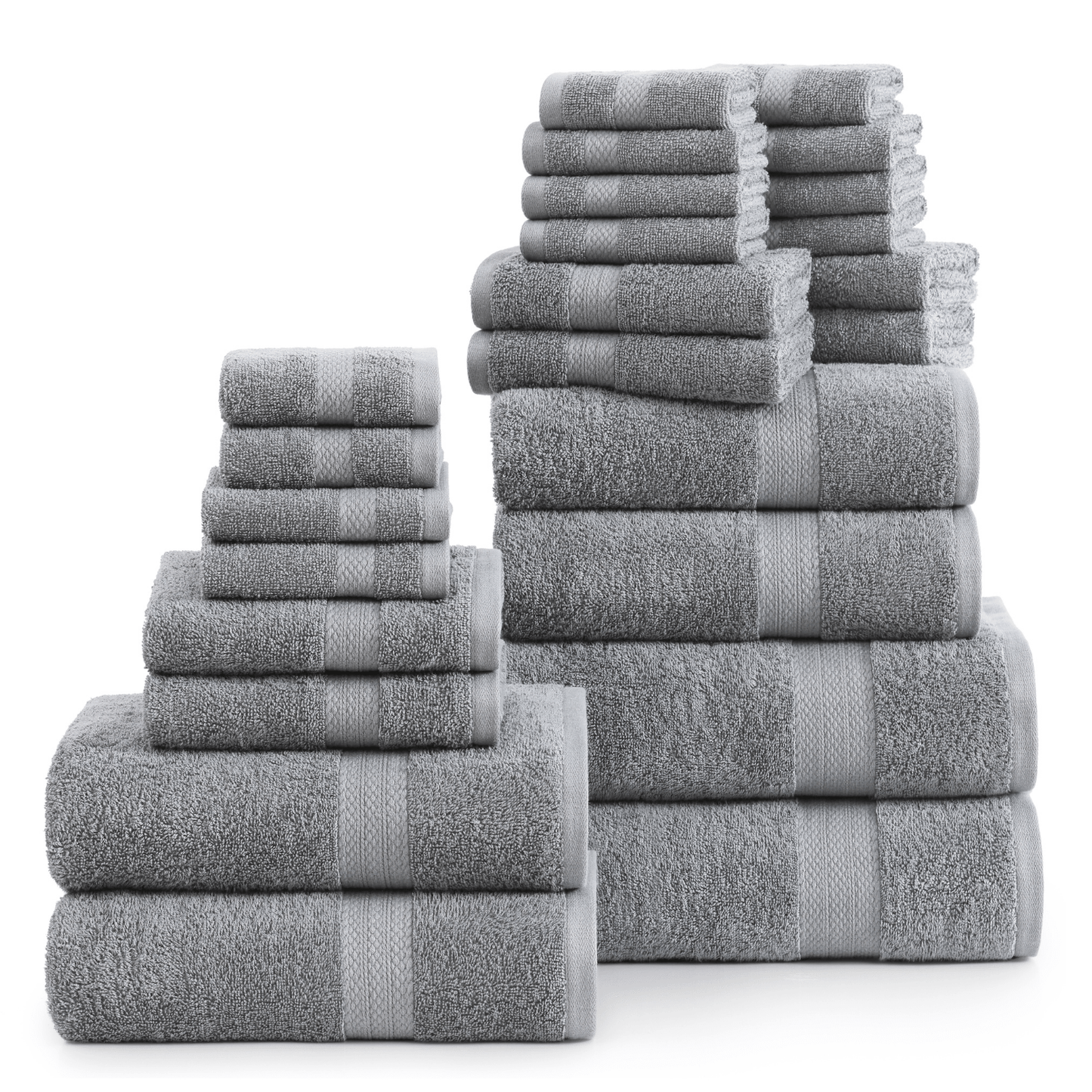 24 Piece Towel set-Grey