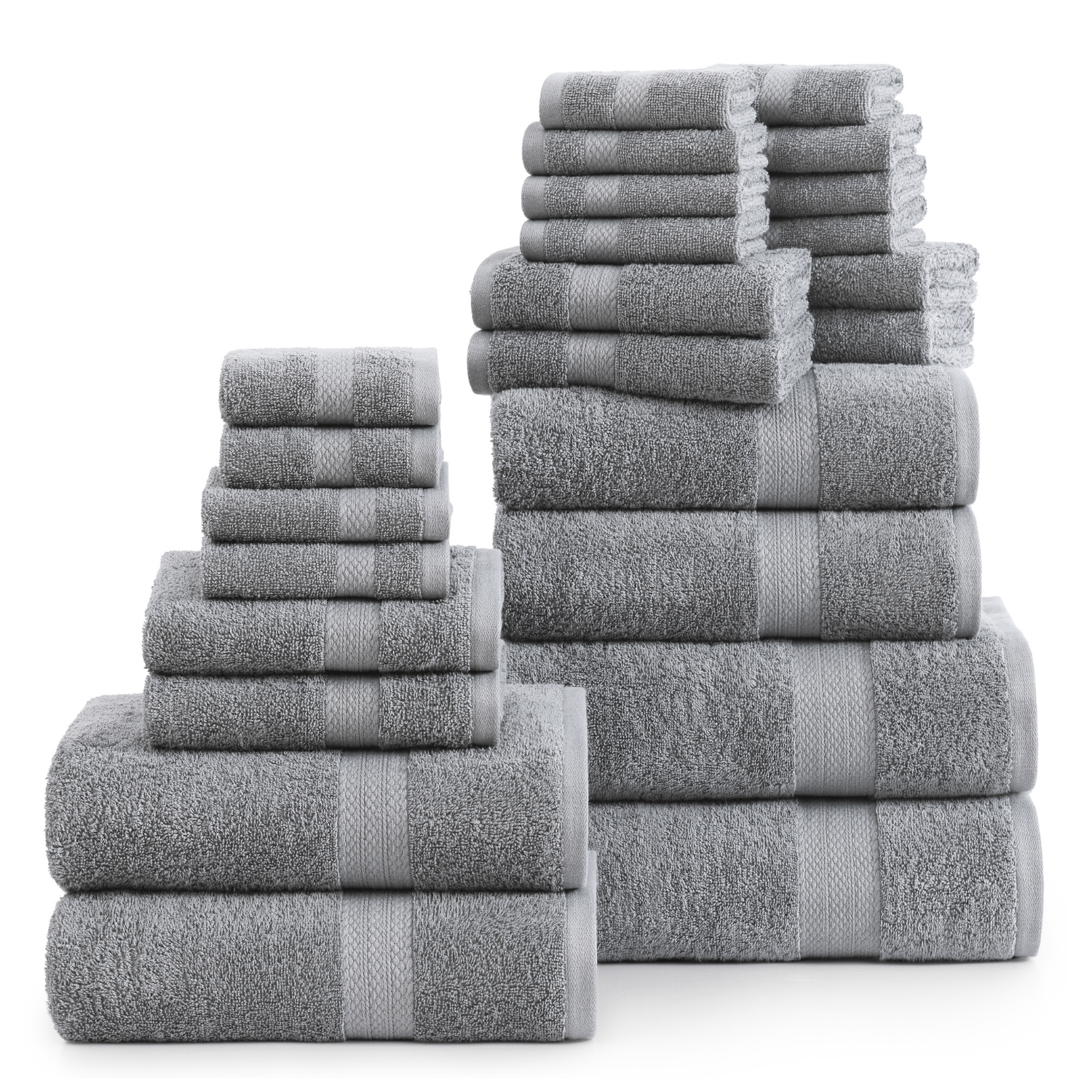 24 Piece Towel set-Grey