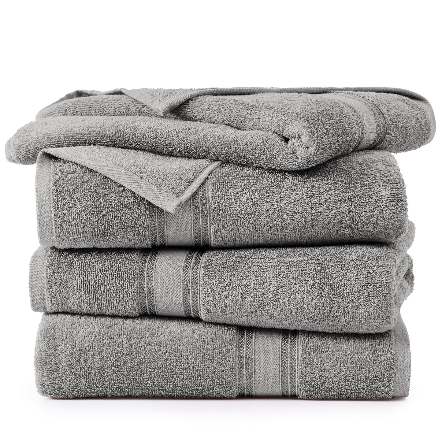 4 Piece Towel Set Grey