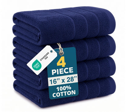 4-Piece Cotton Hand Towels Set cp-gallery: color=Navy; size=4 Piece Set