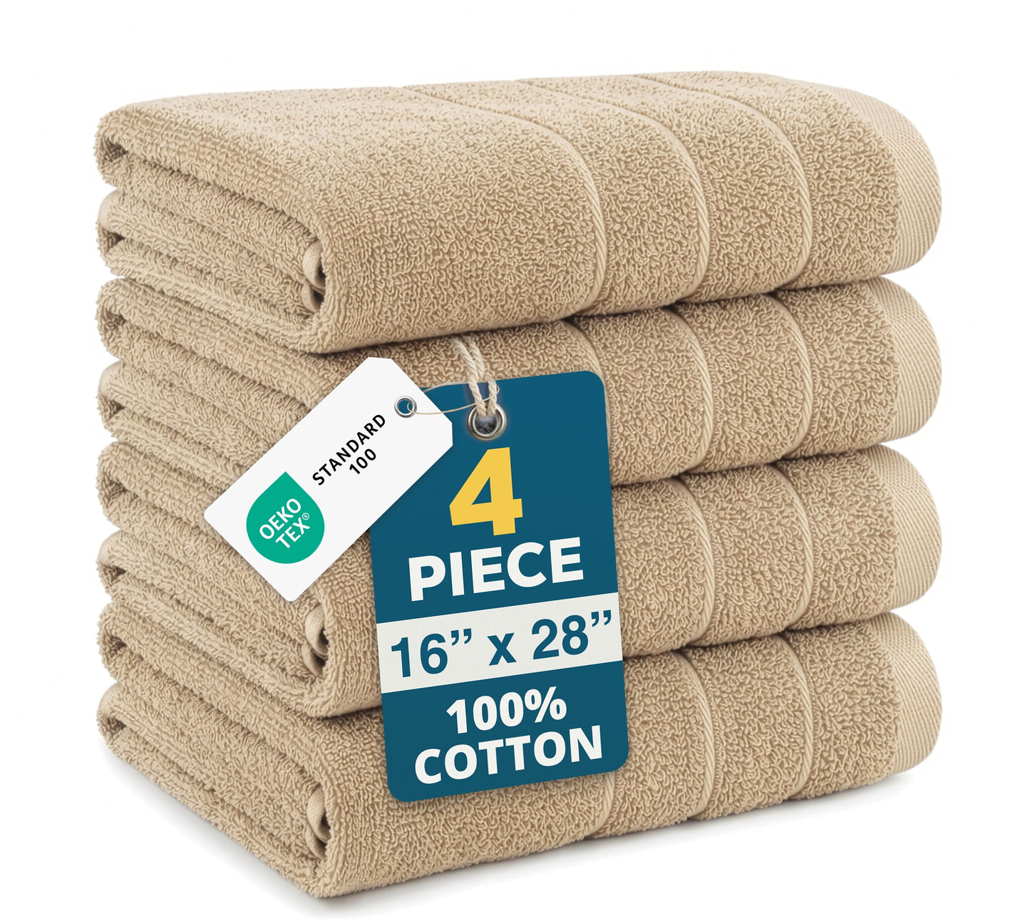 4-Piece Cotton Hand Towels Set cp-gallery: color=Brown; size=4 Piece Set