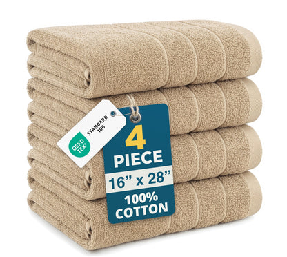 4-Piece Cotton Hand Towels Set cp-gallery: color=Brown; size=4 Piece Set