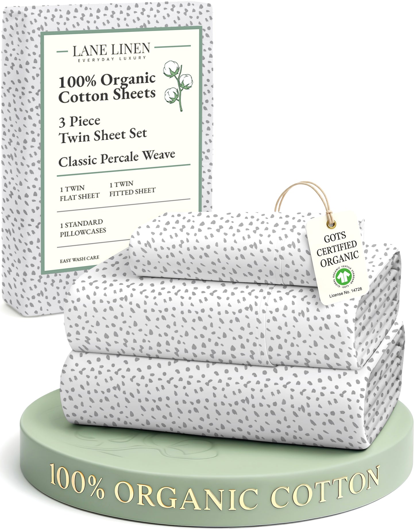 100% Organic Cotton-Haze-Grey