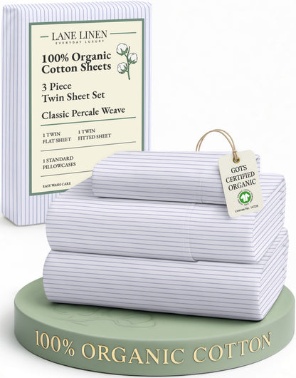 100% Organic Cotton-Ticking-Stripe