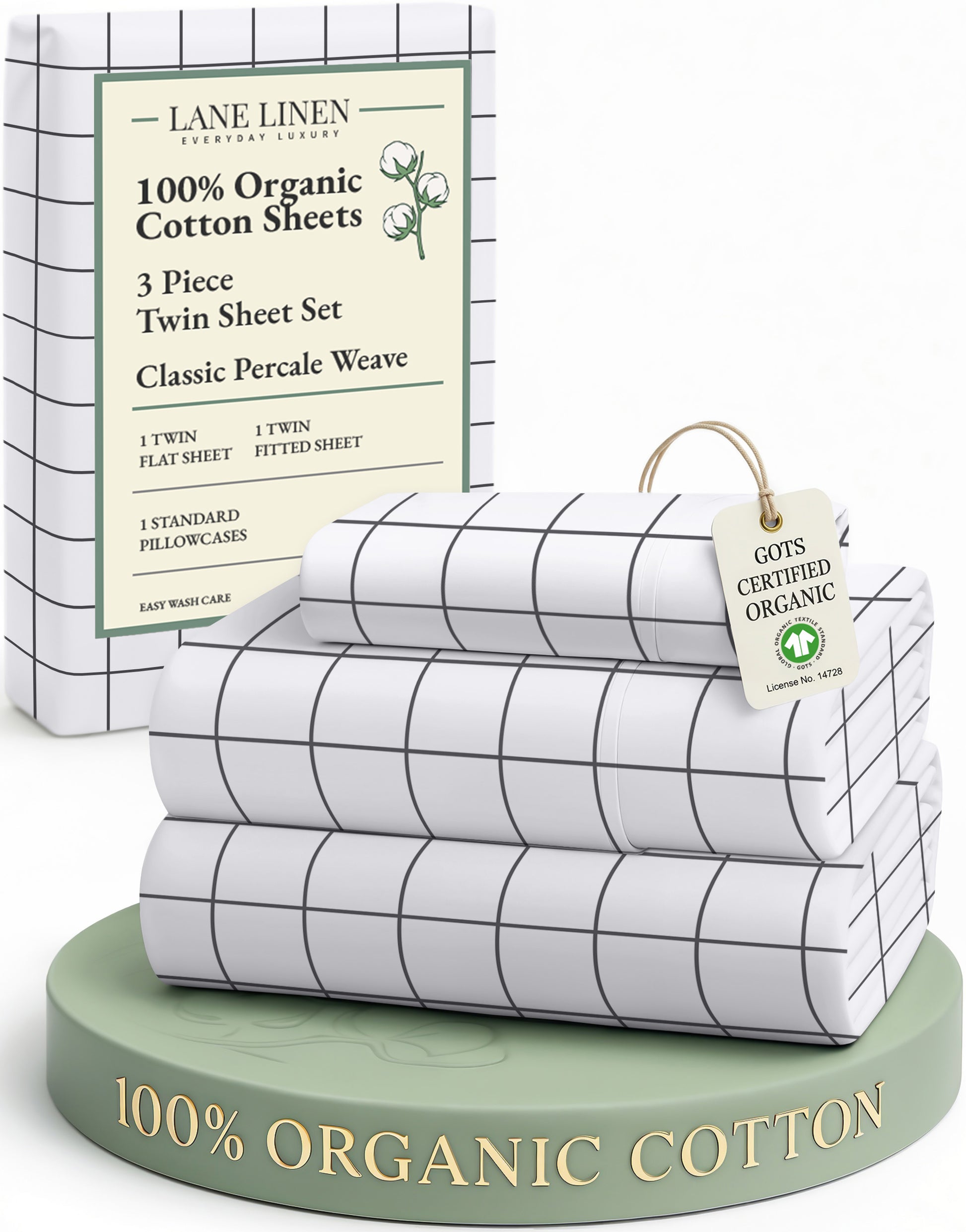 100% Organic Cotton-Windowpane