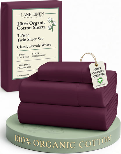 100% Organic Cotton-Windsor-Wine