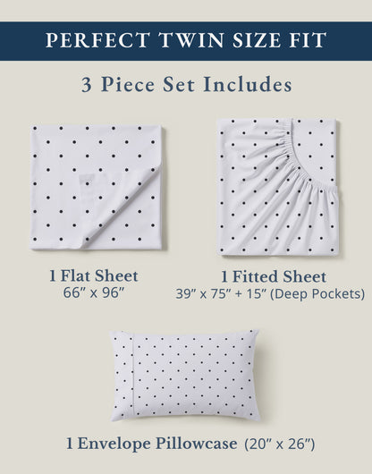 100% Organic Cotton-Polka-Dot-Black