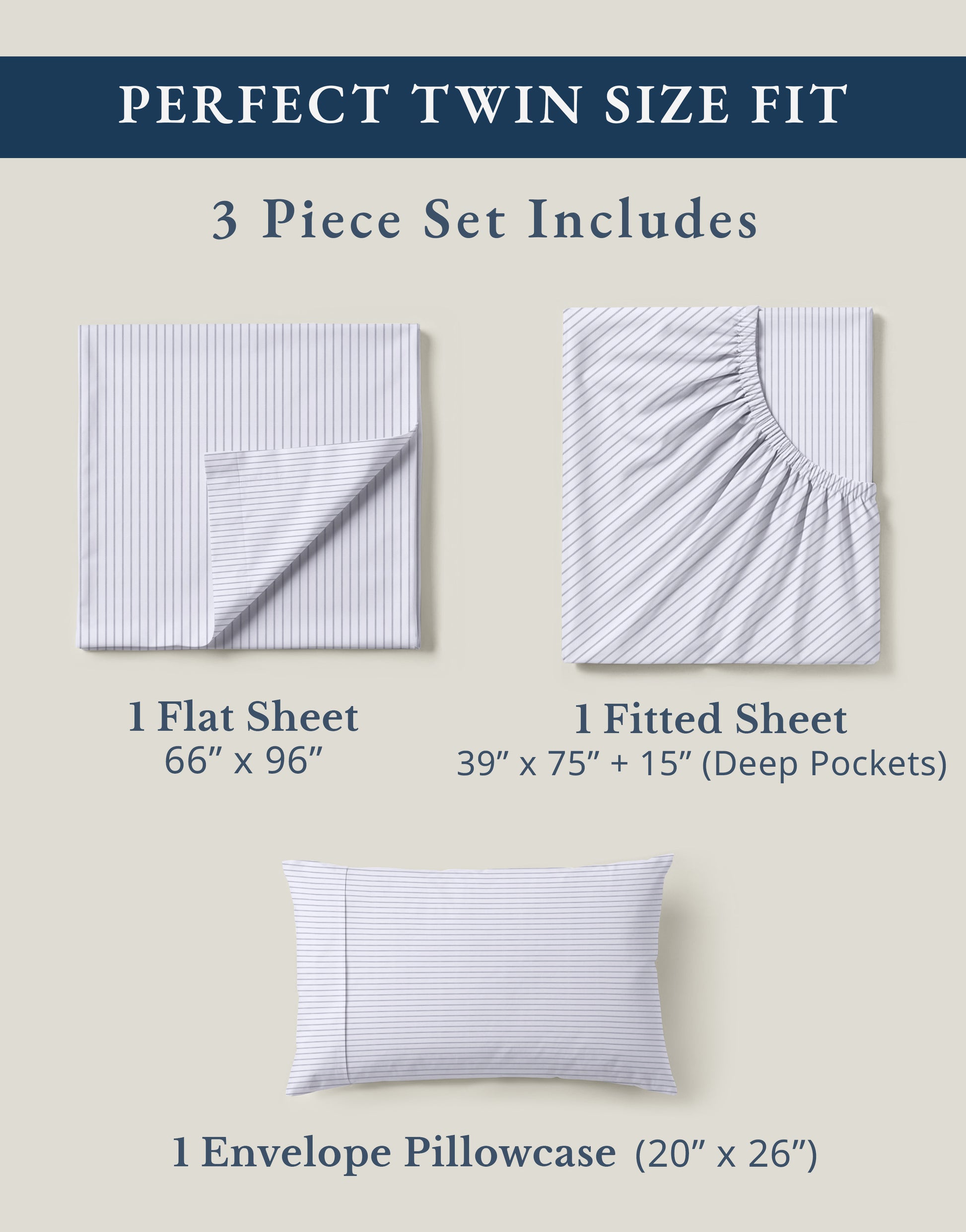 100% Organic Cotton-Ticking-Stripe