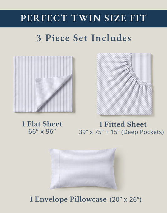 100% Organic Cotton-Ticking-Stripe