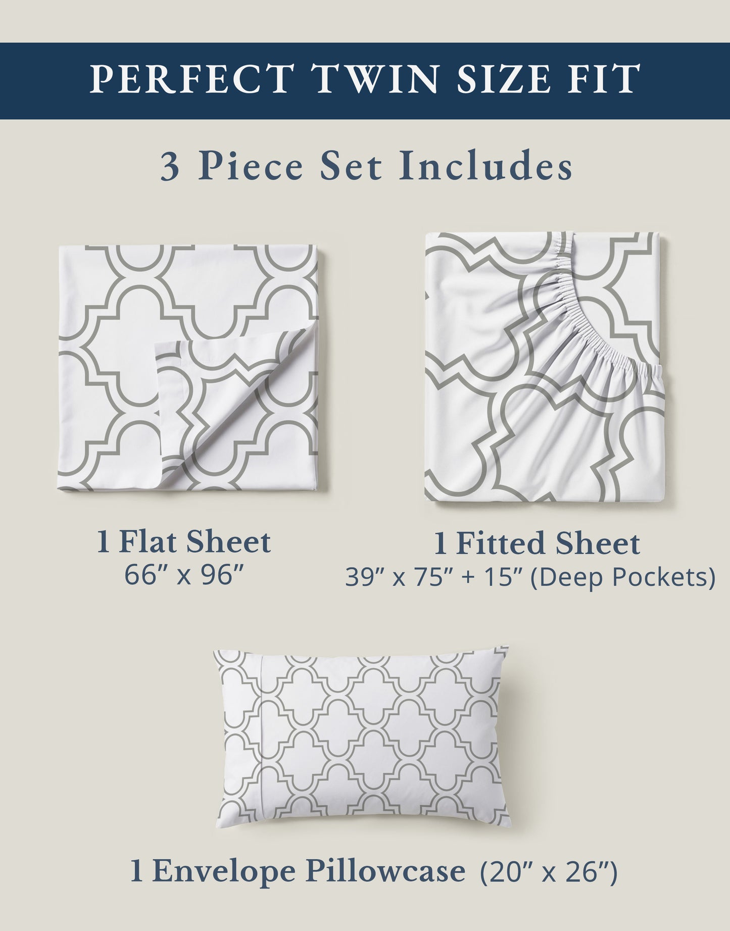 100% Organic Cotton-Trellis-Silver