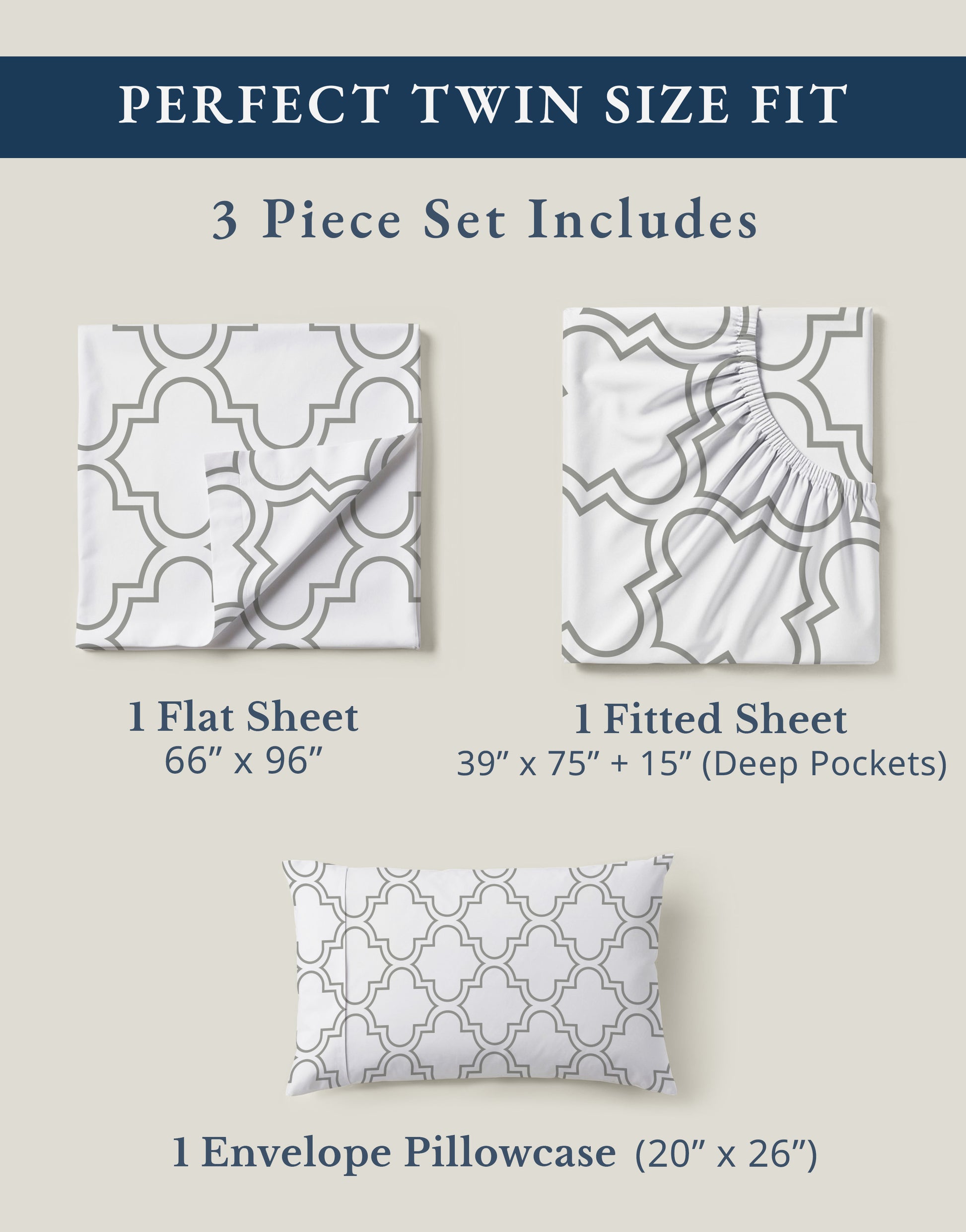 100% Organic Cotton-Trellis-Silver