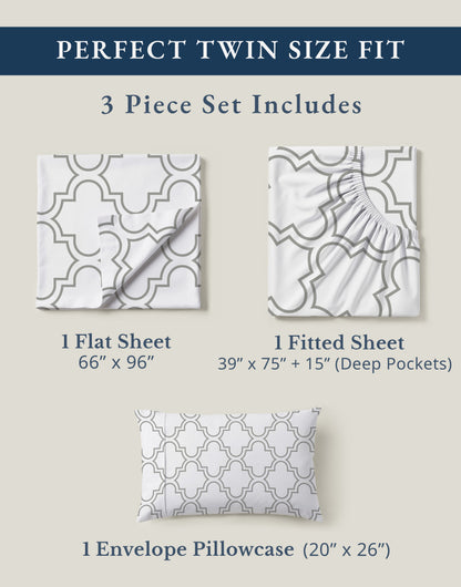 100% Organic Cotton-Trellis-Silver