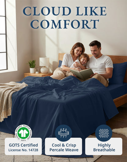 100% Organic Cotton-Navy