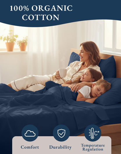 100% Organic Cotton-Navy