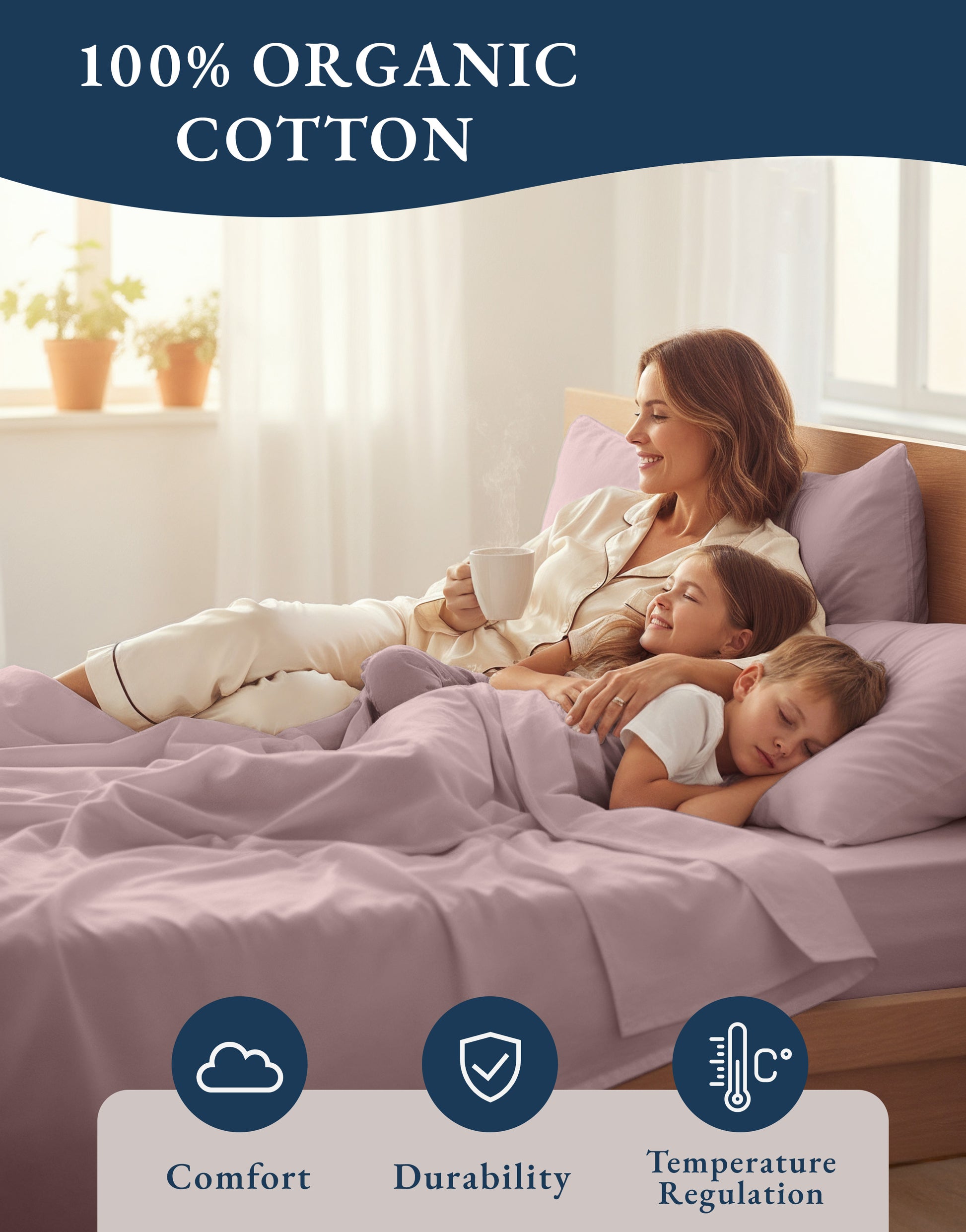 100% Organic Cotton-Lilac