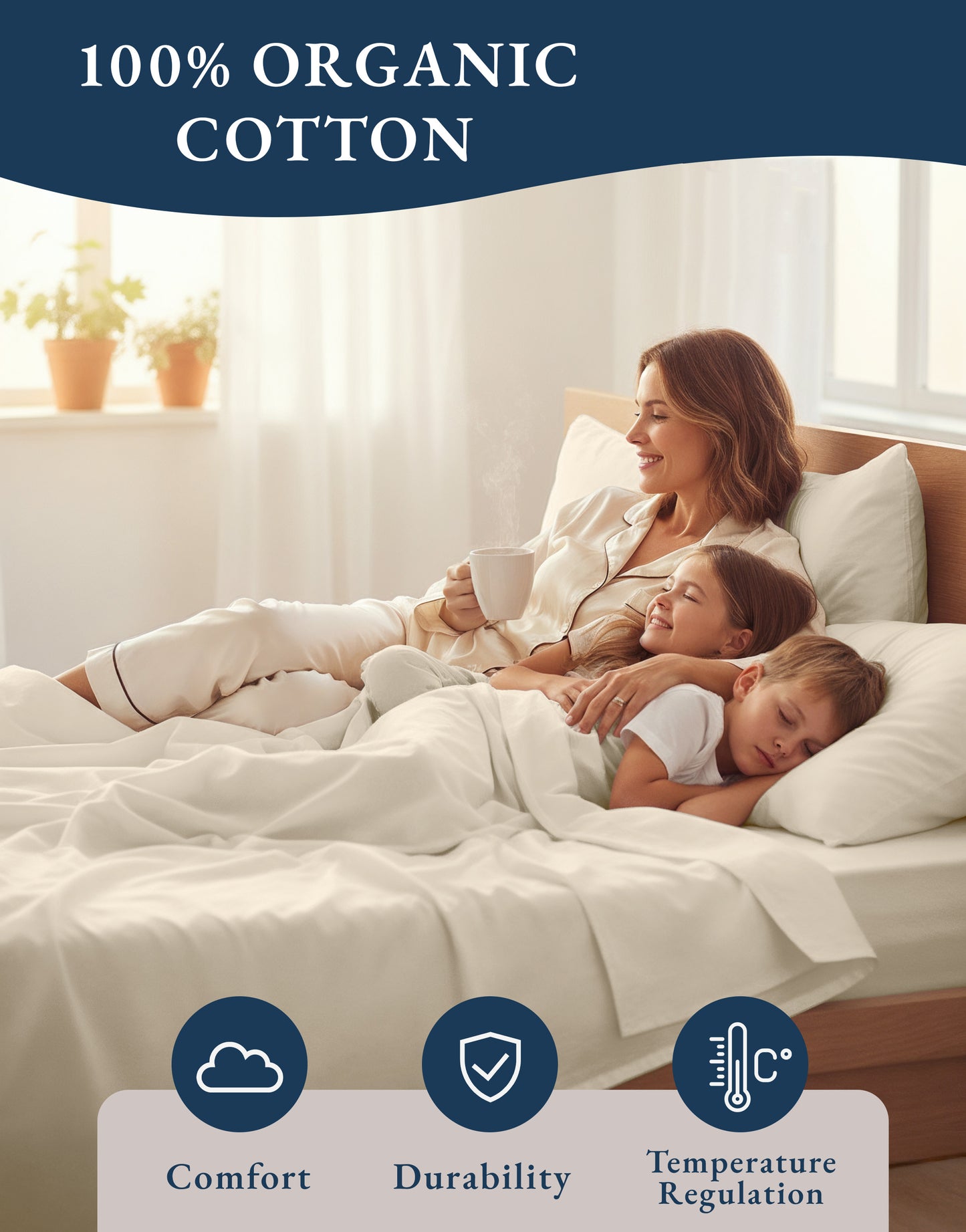100% Organic Cotton-Natural